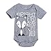 Produktbild Outfits Sets Kind Janly 0-18 Monate Jungen Mädchen Fuchs Buchstabe Print Strampler Overall (0-6 Monate, Grau)