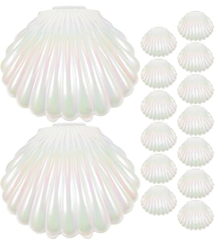 PandaHall Lot de 10 boîtes à bijoux en velours rose en forme de coquillage - 5,3 x 5,85 x 2,9 cm