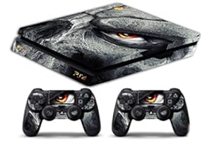 GAMESMONKEY Skin PS4 SLIM HD SKULL EYE FIRE - limited edition DECAL COVER ADESIVA playstation 4 SLIM SONY BUNDLE [