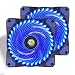 Produktbild conisy PC Lüfter, 120 mm LED Ultra Leise Gehäuselüfter für Computer Fällen Kühlerlüfter - Blau (2pack)