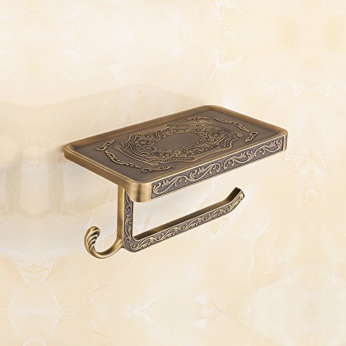 Preisvergleich Produktbild KUNGYO Antikes Messing Wand befestigte Toilette Papierhalter,WC-Papierrollenhalter und telefon regal