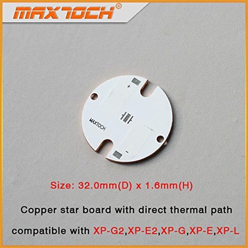 Pegasus MAXTOCH Copper MCPCB XPG XPG-2 XPE XPE 2 XPL 32mm x 1.6mm Direct Thermal Path