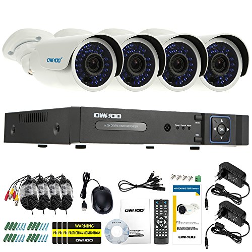 OWSOO 8CH Kanal voll AHD 1080N/720p 1500TVL CCTV Überwachung DVR Security System HDMI P2P Cloud Onvif Netzwerk Digital Video Recorder + 4 * 720P Outdoor/Indoor Infrarot-Bullet-Kamera + 4 * 60ft Kabel - 7