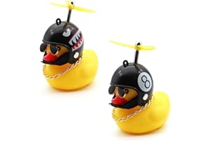 EIHI 2 Pezzi Campanello per Bicicletta per Anatra, Campanello bici， Campanello per Bicicletta per Bambino, Decorazioni per Bici D'Anatra,Giallo Anatra con Casco per Bambini, Adolescenti e Adulti