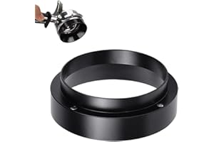 DIKEBAO 53mm Magnetic Dosing Funnel Espresso Coffee Dosing Ring Aluminum Coffee Dosing Ring with 4 Magnetized Steel Compatible with 53mm Portafilters Espresso Machine (Black)