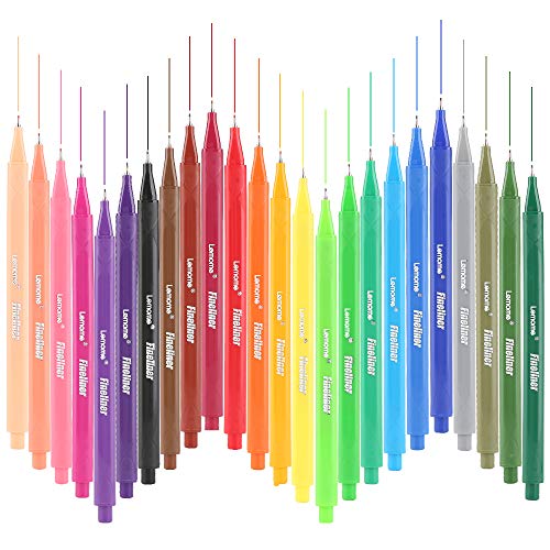Venta de Liquidación!! Rotuladores Punta Fina/rotuladores - 24 Colores únicos Bolígrafo Fineliner 0.4 mm, Perfectos para Escribir en Un Cuaderno Diario