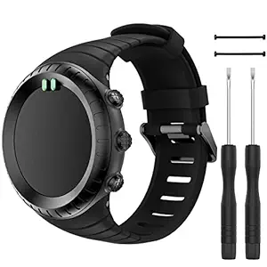 QGHXO Band for Suunto Core, Classic Soft Wristband with Metal Buckle for Suunto Core Smart Watch, Fits 5.5 inches-9.0 inches (140mm-230mm) Wrist
