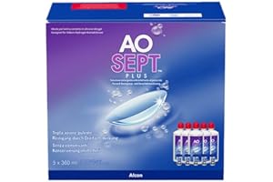 ‎AOSEPT Aosept Plus contact lens care solution, multi pack, 5 x 360 ml