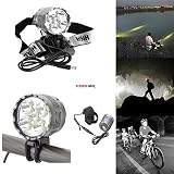 Cooler® 5x CREE XM-L T6 LED 7000Lm Rechargeable HeadLamp Cycling Bicycle Light HeadLight 6400MAH with UK charger + Cooler Purple SD Card Reader