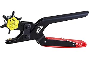 ANSIO Perforatrice à œillets rotatifs pour cuir, ceinture - 2 mm à 4,5 mm - Pour ceintures, chaussures, cartes, travaux manuels, toile, sacs, plastiques souples, etc