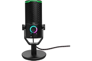 JBL Quantum Stream Studio – USB-Mikrofon mit dreifachem Kondensator und vier Aufnahmemustern für Streaming, Aufnahmen und Gaming – Schwarz