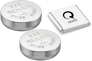 Bundle of 2 x Renata 329 Watch Battery 1.55v SR731SW + Quzo Belgian Chocolate - Official Renata Watch Batteries