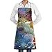 Produktbild Xdevrbk Novelty Abstract Galaxy Music Note Kitchen Chef Apron with Big Pockets - Chef Apron for Cooking,Baking,Crafting,Gardening and BBQ