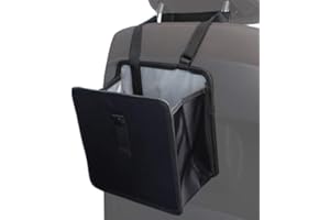 AYADA Mülleimer Auto Faltbarer mit Verstellbarem Lanyard, Wasserdicht Auslaufsicher Abfalltasche, Universal Abfalleimer Müllbeutel Zusammenfaltbare Organizer Abfall-Tasche für Auto/LKW/Minivan 7L(Schwarz)