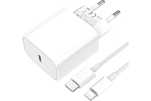 Amoner 20W USB C Rapido Caricatore【Certificato Apple MFi】1M Lightning Cavo per iPhone 14/14 Plus/14 Pro/14 Pro Max/13/12/11/8/XS/XR/X/SE,AirPods, Spina Alimentatore Presa Carica Adattatore Muro