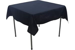 KaitatsuSen Square Polyester Fabric Tablecloth, Black, 59x59-Inch(150x150cm)