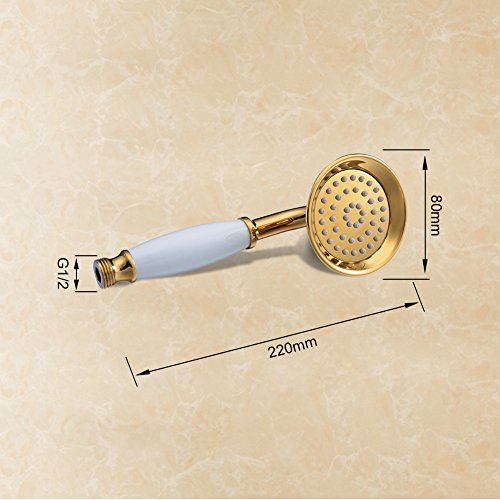 Duschkopf,S R SUNRISE retro Handbrause mit wasserfall anti-kalk Düsen golden Duschkopf messing titan SRSH05J - 2