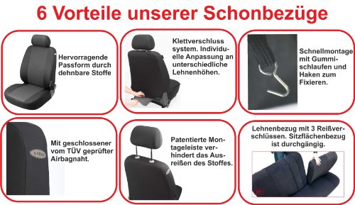 Universal Sitzbezug Schonbezug SPEED UP rot für Volvo 340 343 344 345 360 C70 S40 S60 S70 V40 V50 V70 - 2