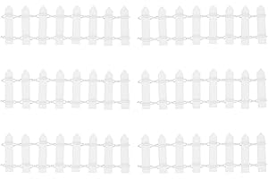 M METERXITY 6-Pack Miniature Fairy Garden Fence, 3.74 Inch 9.5x3cm Wooden DIY Small Wood Decorative Picket Fence for Dollhouse/Crafts/Diorama Project, Micro Landscape Ornaments [White]