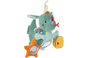 LILLIPUTIENS - Acti-Nomade Joe Il Drago - Giocattolo multiattività per Bebè - Perfetto per passeggini o seggiolini Auto - Stimolazione sensoriale - Compagno di Viaggio Ideale - dai 3 Mesi - 83520