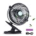 Produktbild otumixx USB Ventilator Mini Clip Ventilator USB Tischventilator Mini Schreibtisch Ventilator 360 Grad Drehung mit Batteriebetrieben Handventilator für Kinderwagen, Rollstuhl, Schlafzimmer, Camping