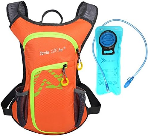 Rullaco 12L Hydration Pack with 2L Water Bladder – Waterproof Camping Hiking Running Biking Trekking Climbing Cyclng Hydration Backpack &amp; Rucksack – Sports Outdoor Water Reservoir Bag For Women Men (Orange)