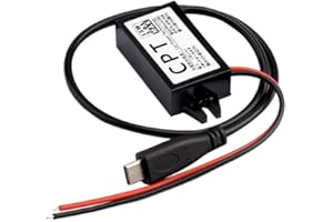 HEEMOL Adapter USB 12 V na USB, 12 V na 5 V, moduł konwertera DC Buck, 3 A, 15 W, DC na DC, adapter samochodowy (typ C)