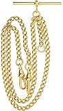 Double Albert Chain for Pocket Watch - Finished in Rolled Gold - Gift Gents
