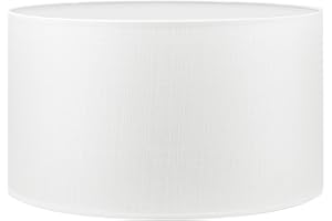 HOME SWEET HOME COLLECTION Home Sweet Home Moderner Lampenschirm Canvas | Zylinder |40/40/22cm | Weiß | Stoff-Lampenschirm aus Baumwolle | für E27 Lampenfassung | RoHS-geprüft | geeignet für Stehleuchte