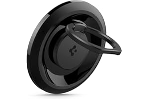 Spigen O-Mag Anneau Téléphone Magnétique pour MagSafe, 360° Rotation, Poignées Téléphone Compatible avec iPhone 17 16 15 14 13 Pro Max Air et Coque MagSafe/Pixelsnap pour Samsung S25, Pixel 10 - Noir
