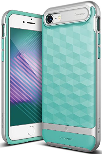 Caseology Funda iPhone 7  Funda iPhone 8   Serie Parallax  Proteccion Delgada Agarre Texturizado y Diseno geometrico  hombreta Verde - Mint Green  para Apple iPhone 7  2016    iPhone 8  2017 
