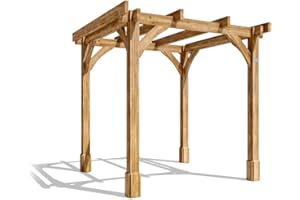 Dunster House Leviathan Pergola 2.3 x 2.3 Metres Wooden Garden Plant Frame Kit