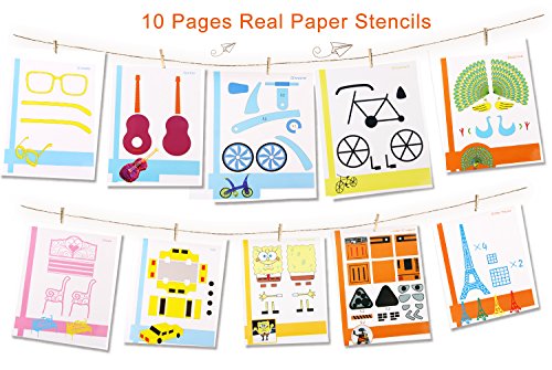 JOYGEEK 3D Stift Filament zum Nachfüllen, 3D Doodler Filamente PLA/1,75 mm, 10er-Pack Filamente enthält 2 im DUNKELN LEUCHTENDE Farben mit 10 Blatt 3D Stiftschablonen – echte Papierschablonen. - 3