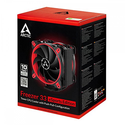 Arctic Freezer 33 Esports Edition - Ventilador para Caja de Ordenador I 2 Ventiladores de 120 mm I 200 a 1 800 RPM I Muy silencioso - Rojo