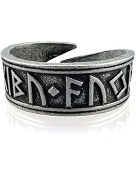 Ring Nidhogg Wikinger Rune Tiwaz - Silber