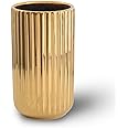 8.6 inch Gold Ceramic Flower Vase Home Decor Vase and Table Centerpieces Vase for Friends and Family, Christmas, Wedding, Bridal Shower