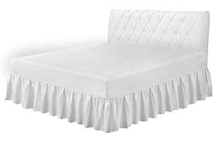 COTON MODE White Single Valance Sheet - Easy Care Frilled Base Fitted Valance Sheet 92CM x 190CM - Poly Cotton Bed Skirt Valance Sheet