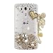 Produktbild LG G3 Hülle, Sense TE Strass [3D Handgefertigt] Diamant Serie Bling Schutz Handy Tasche Kristall Transparent Case klar Cover Hülle mit Retro Anti Staub Stecker - LG G2 Heart Pendant Flowers / Gold LG G2 Heart Pendant Flowers / Gold Herz Anhänger Blumen / Gold