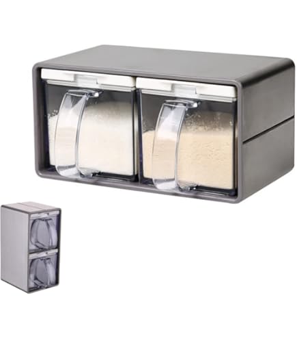 Set 24 Barattoli Spezie Rettangolari 120ml - Vetro E Acciaio Inox Con Coperchio Dosatore E Etichette - 5
