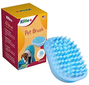 kitte Dog Bath Brush - Best Pet Bathing Tool for Dogs ? Soft Silicone Bristles Give Pet Gentle Massage