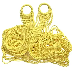 CRM TRADERS Handcrafted Nylon Rope Hammock Swing Hanging Net Mesh Sleeping Bed for Garden Outdoor Balcony