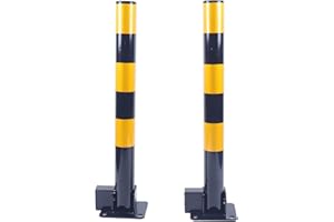 Acesunny 2 paletti per parcheggio, richiudibili, con serratura, 600 mm di altezza