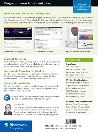 Book's Cover of Programmieren lernen mit Java: Aktuell zu Java 8 und mit dem WindowBuilder - Ausgabe 2016