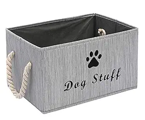 Large Fabric Storage Bins Organizer with Cotton Rope Handle, Collapsible Cube Basket Container Box for Dog Apparel & Accessories, Dog Coats, Dog Toys, Dog Clothing, Dog Dresses, Gift Baskets