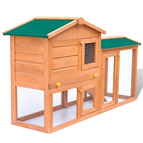 vidaXL Holz Kaninchenstall Hasenstall Kaninchenkäfig Hasenkäfig Kleintierhaus XXL - 2