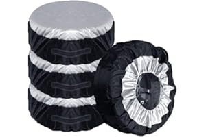 ‎COMILY PLUS+ Comily Plus+ 4 Stück/Set 210D Polyester Ersatzreifenbezüge Aufbewahrungstaschen mit Griff Passend für 13"-15" Reifen in Durchmesser-Schwarz/Silber