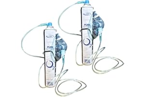 ECOMED 2x Sauerstoff Dose Mit Mundstück Und Schlauch Sauerstoffflasche Tragbarer 99,5% 15L Sauerstoffinhalator