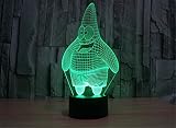 SmartEra® USB Powered 7 Farben Erstaunlich SpongeBob Freunde Patrick Star optische Täuschung 3D Glow LED Lampen Art Skulptur produziert einzigartige Lichteffekte - 4