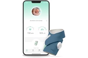 ‎OWLET Owlet Smart Sock Babyphone - Baby-Socke mit Pulsoximeter Funktion - Überwachung von Puls, Herzfrequenz und Sauerstoff - Anzeige in Basisstation und App, Nachtblau