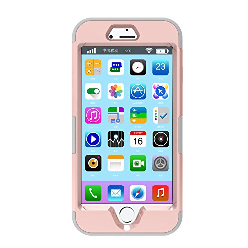 iPhone 7 and iPhone 7 Plus Case  Yaxiny Diamonds Hybrid Heavy Duty Shockproof Full-Body Protective Case with Dual Layer  Hard PC  Soft Silicone  Impact Protection for Apple iPhone 7 and iPhone 7 Plus  iPhone7 4 7  Rose Gold Gray 
